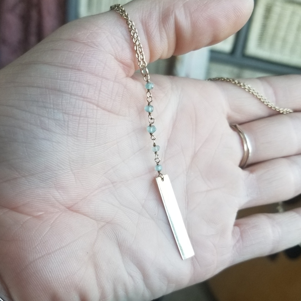ARGENTO VIVO 925 BAR PENDANT NECKLACE